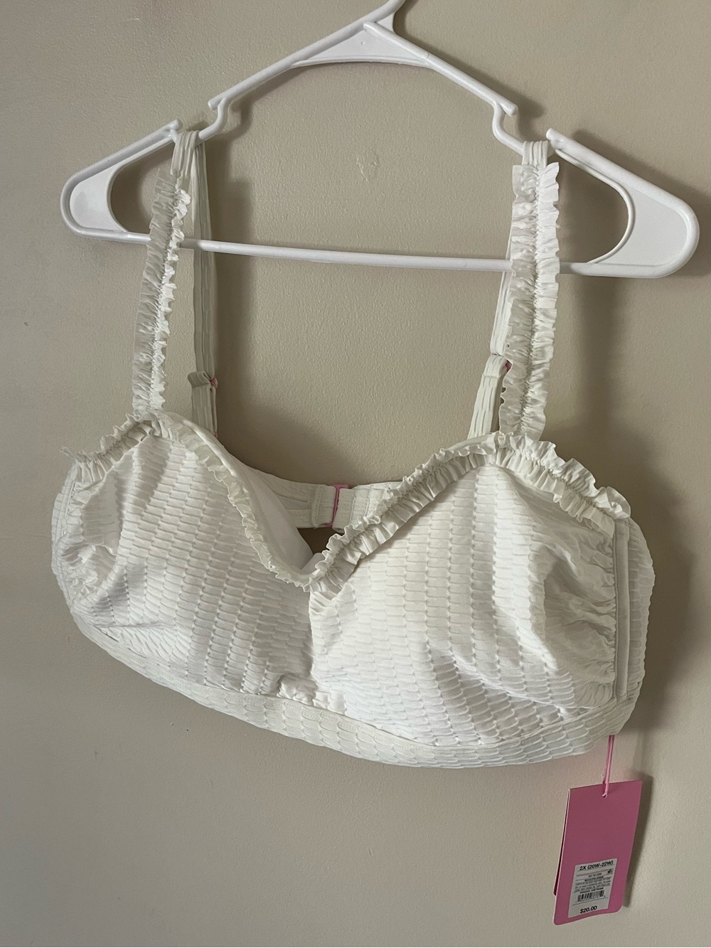 Stoney Clover Lane Target Women’s White Ruffle Bikini Top Size 2X NWT Coquette - Picture 3 of 7
